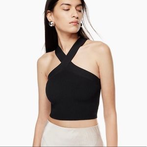 Aritzia sculpt knit cross cross tank